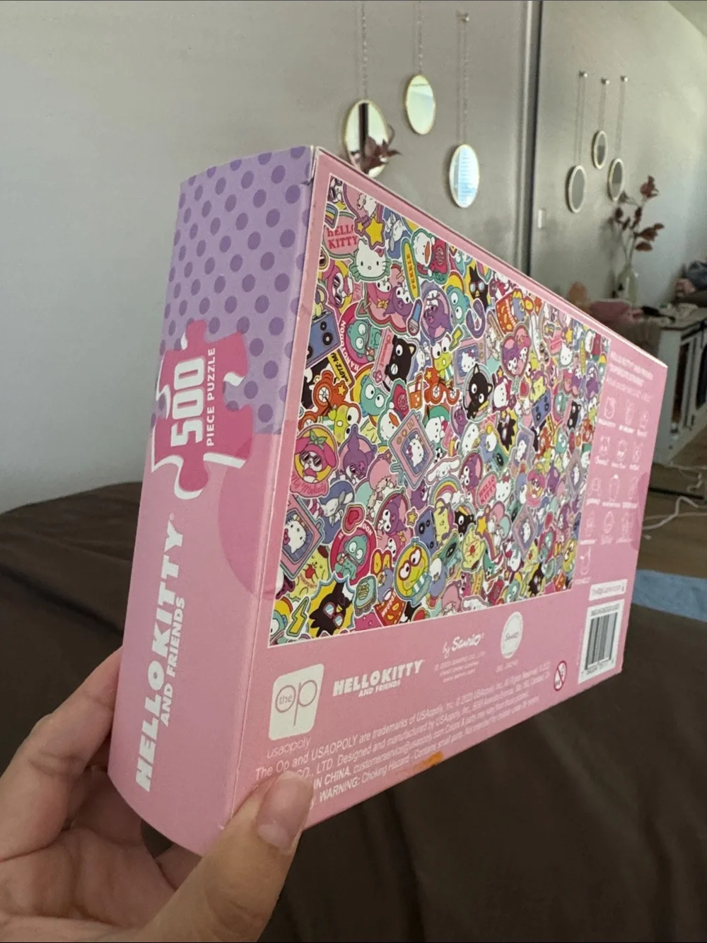Sanrio Hello Kitty & Friends Sticker Collage Puzzle - Pink, Purple, Mint, Yellow